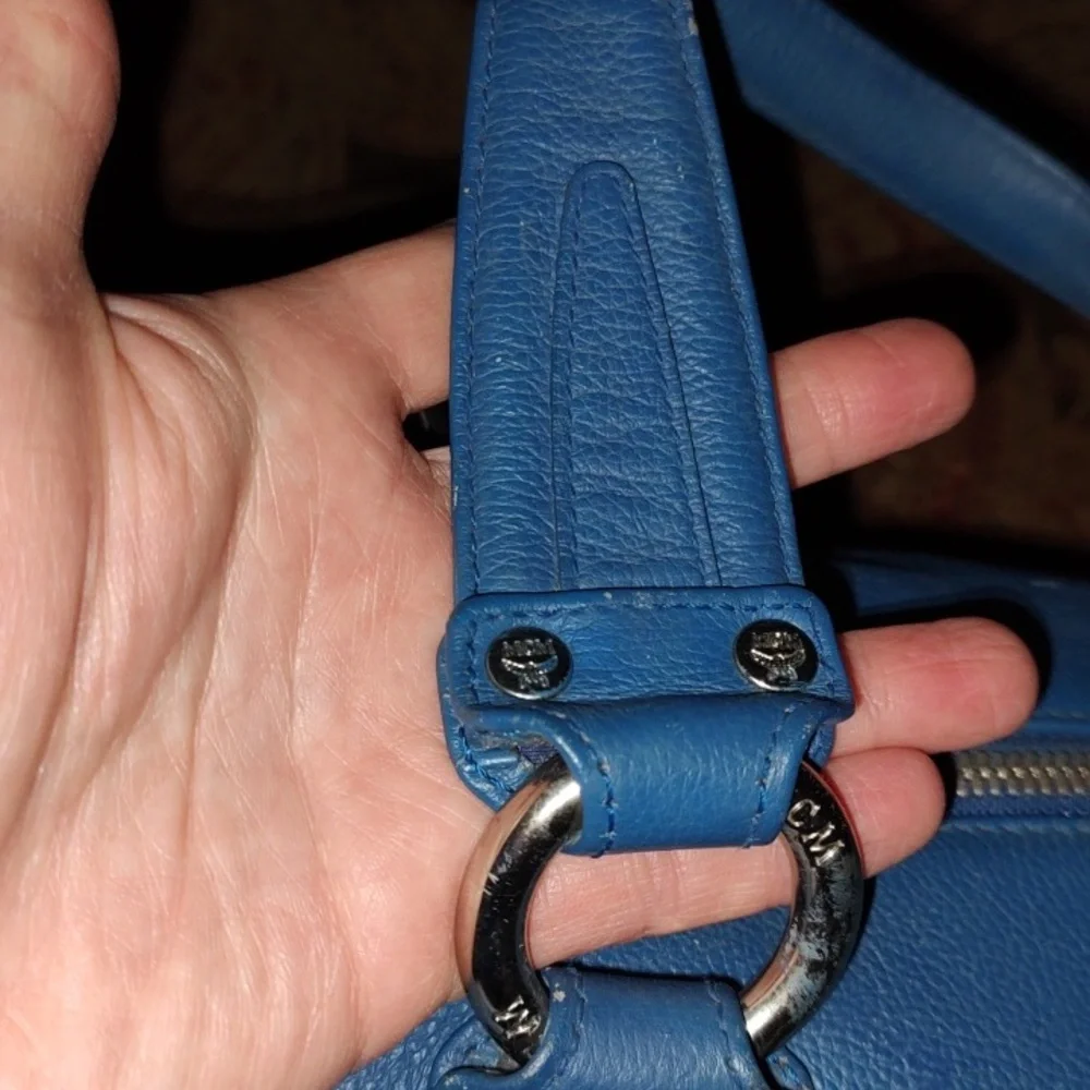 MCM papillon blue pebbled leather bag. 01709 MSRP$999 EUC - Picture 16 of 16